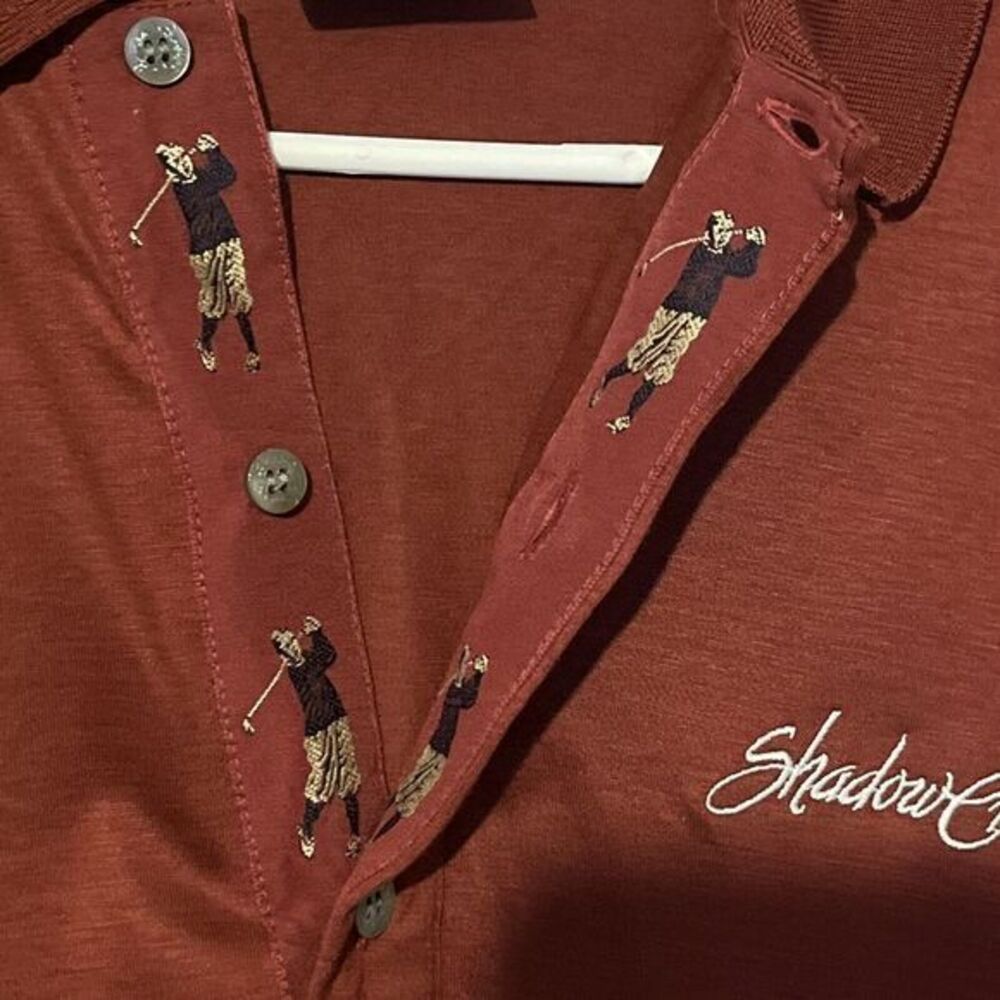 Bobby Jones Performance‎ Small Navy Poly Golf Shirt Shadow Creek Logo - Picture 5 of 6